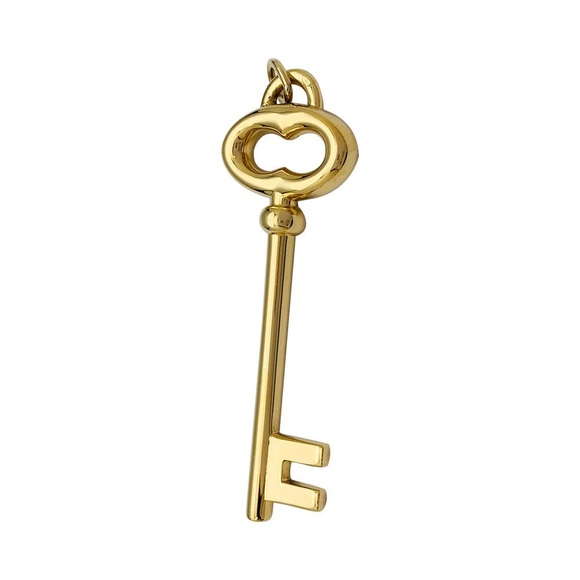 TIFFANY & CO. • Vintage Yellow Gold Tiffany Key Pendant + Fine Ball Chain - Picture 5 of 16